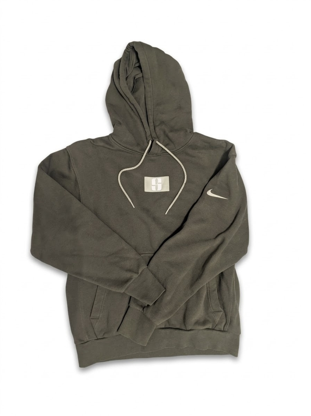 Nike Olive Hoodie with Center Logo and Sleeve Swoosh